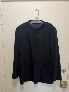 Emporio Armani Black Mandarin Collar Blazer